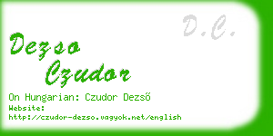 dezso czudor business card